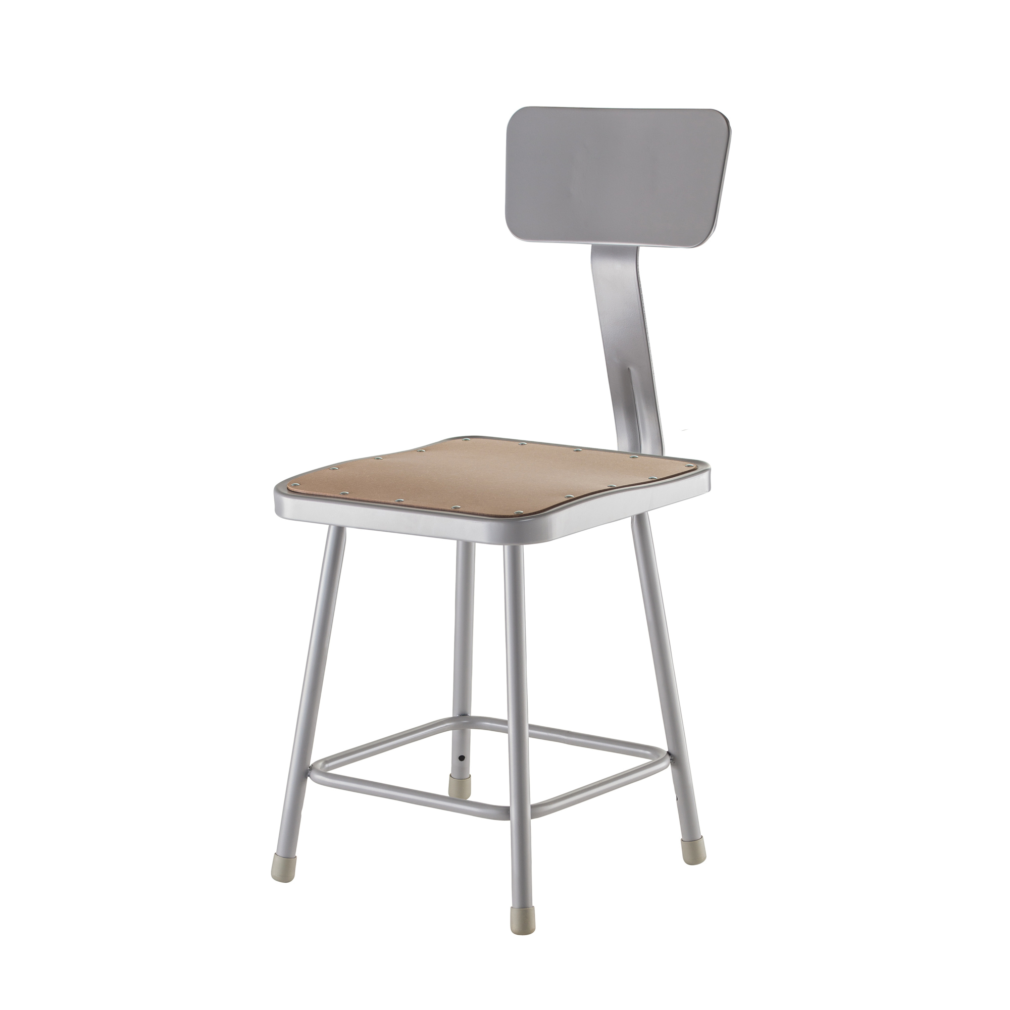 National Public Seating, 18in. Heavy Duty Square Seat Stool Backrest, Primary Color Gray, Included (qty.) 1, Seating Type Office Stool, Model# 6318B